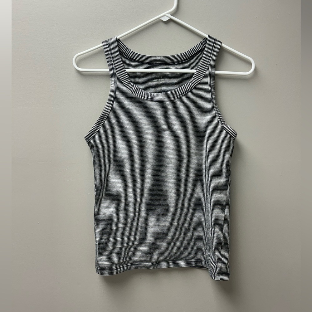 American Eagle Black & White‎ Striped Tank Top